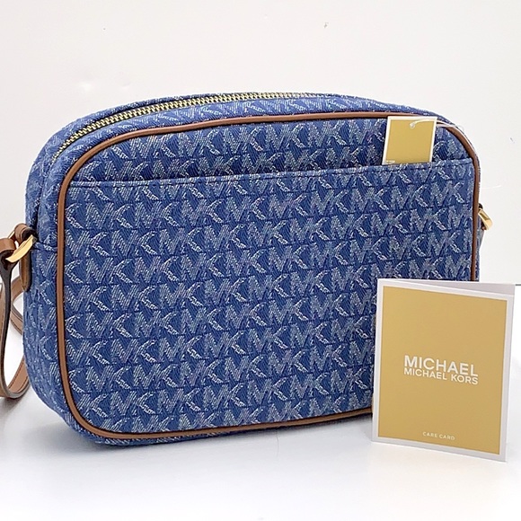 Michael Kors Jet Set Item Large East West Zip Chain Crossbody XBody 
Denim - Picture 2 of 16